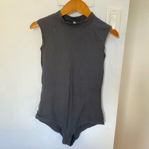 Free People Black Mockneck Bodysuit